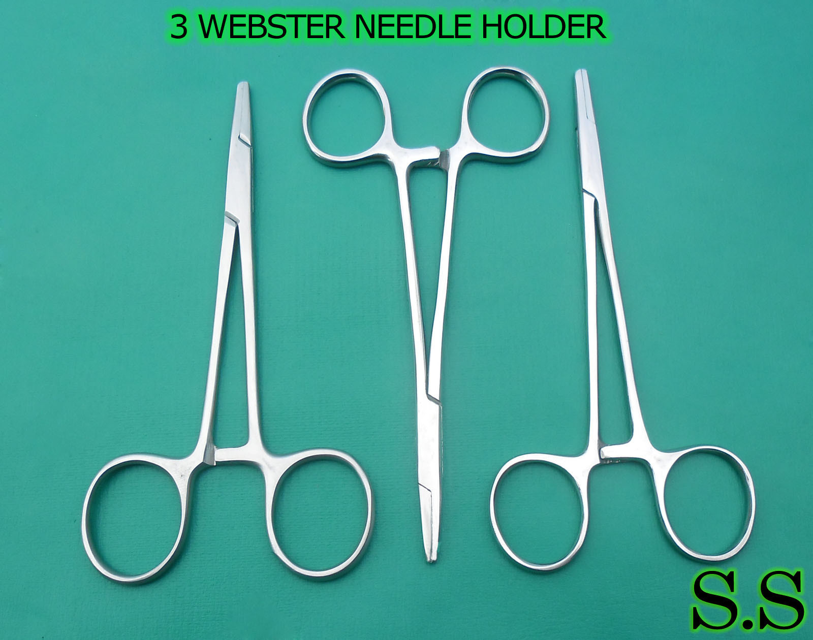3 WEBSTER NEEDLE HOLDER 5″ SURGICAL DENTAL INSTRUMENTS