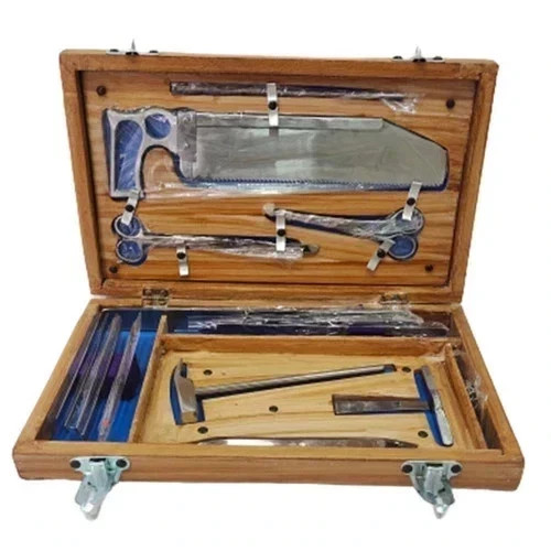 Post Mortem Instrument Set / Autopsy / Dissection Kit Anatomy 19Pcs Wooden Box