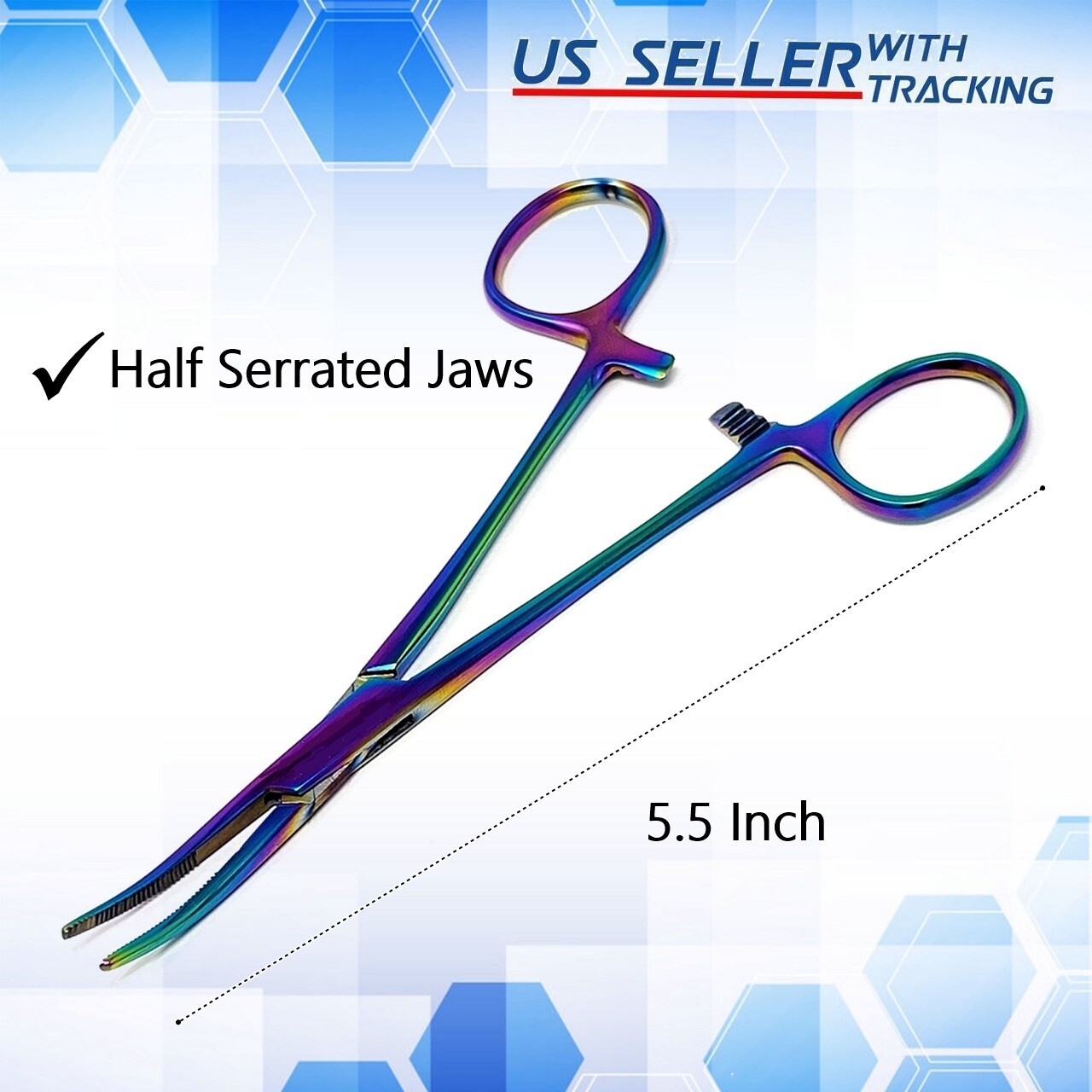 New 1pc Straight Surgical Kelly Hemostat Forceps Locking Clamps Vet Stainless