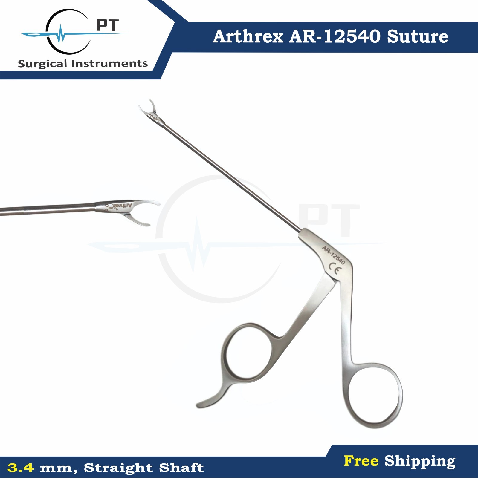 Arthrex AR-12540 Suture Retriever, 3.4mm,Straight Shaft German Quality Steel