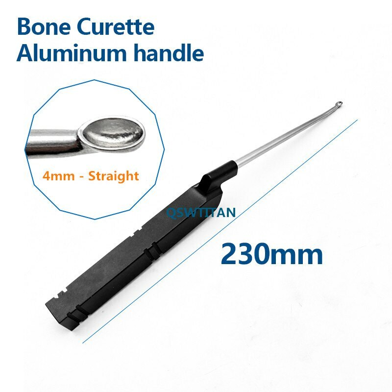 Bone Curette 3 Type tip Black aluminum handle Veterinary Orthopedic Instruments