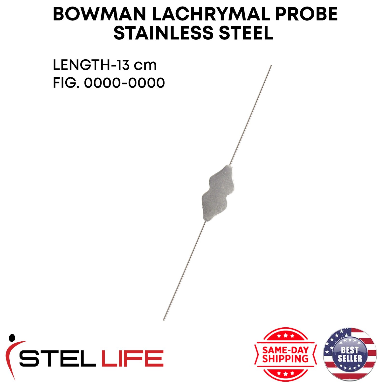Bowman Lacrimal Probe Surgical Dental ENT Ophthalmic Instruments Fig.0000-0000