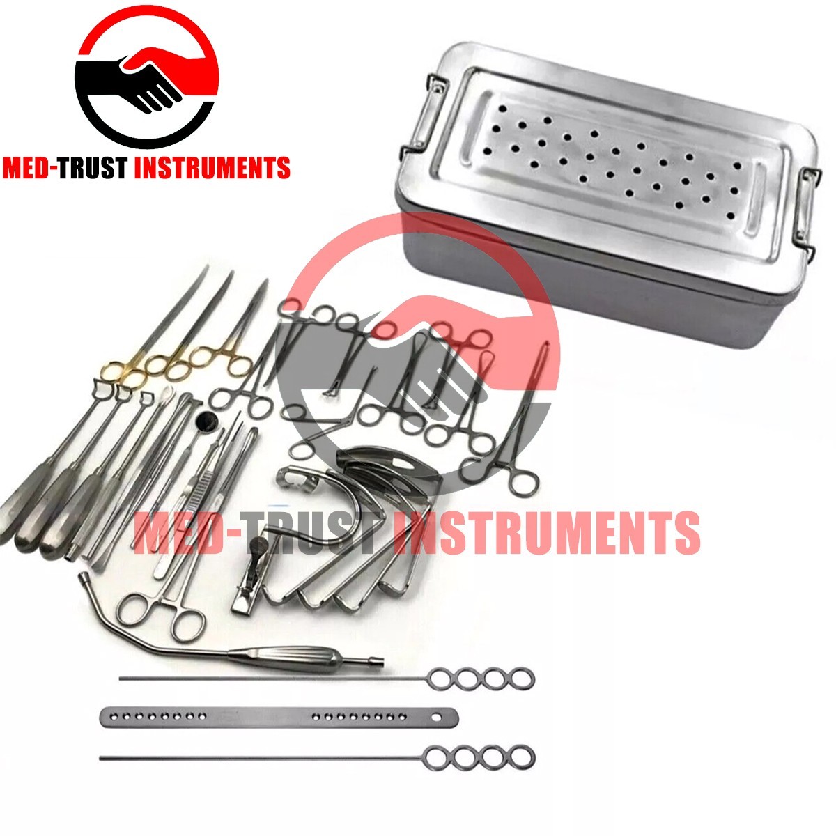 Basic Orthopedic Surgery Set of 25 PCS of Surgical Instruments With Box