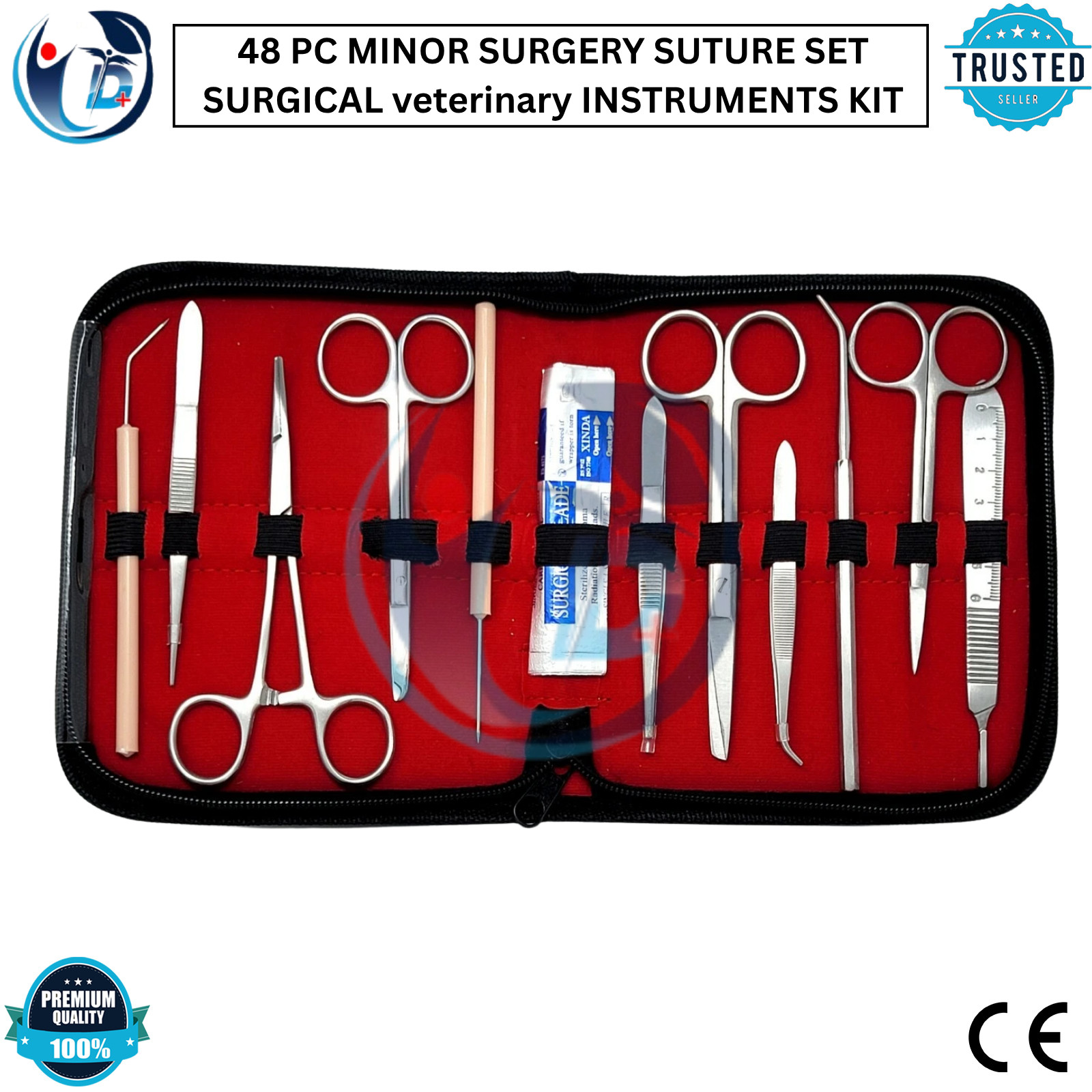 NEW PREMIUM 48 PC MINOR SURGERY SUTURE SET SURGICAL veterinary INSTRUMENTS KIT