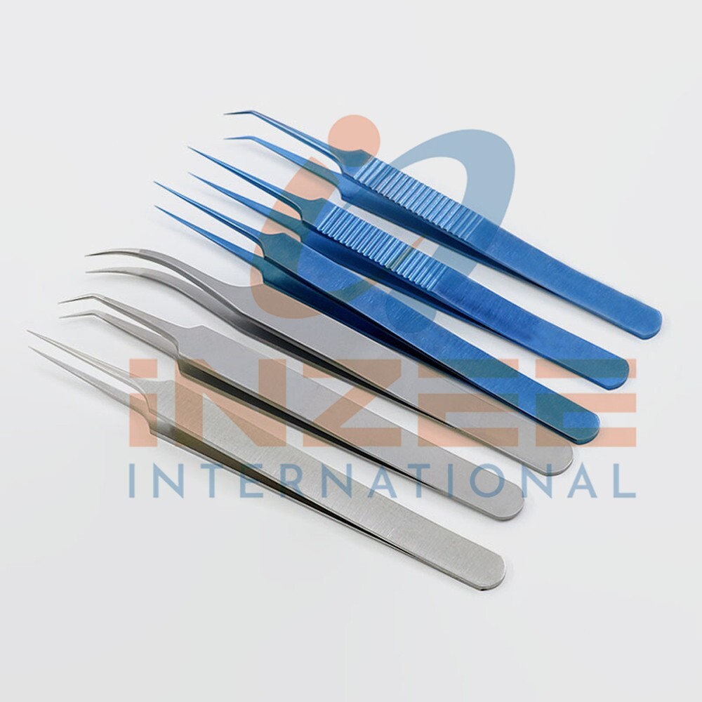 FUE Hair Transplant Forceps Kit Set of 6pcs ST/TI Surgical Instruments By Inzee