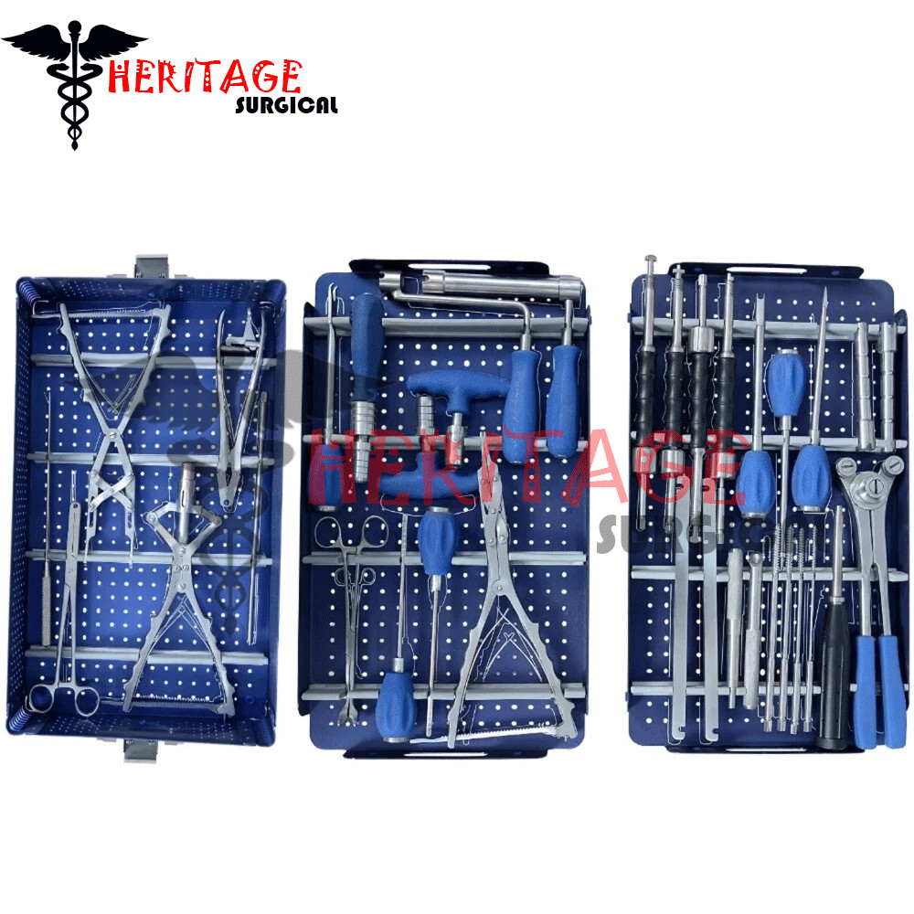 SPINE SURGERY INSTRUMENTS SET WITH ALUMINIUM BOX
