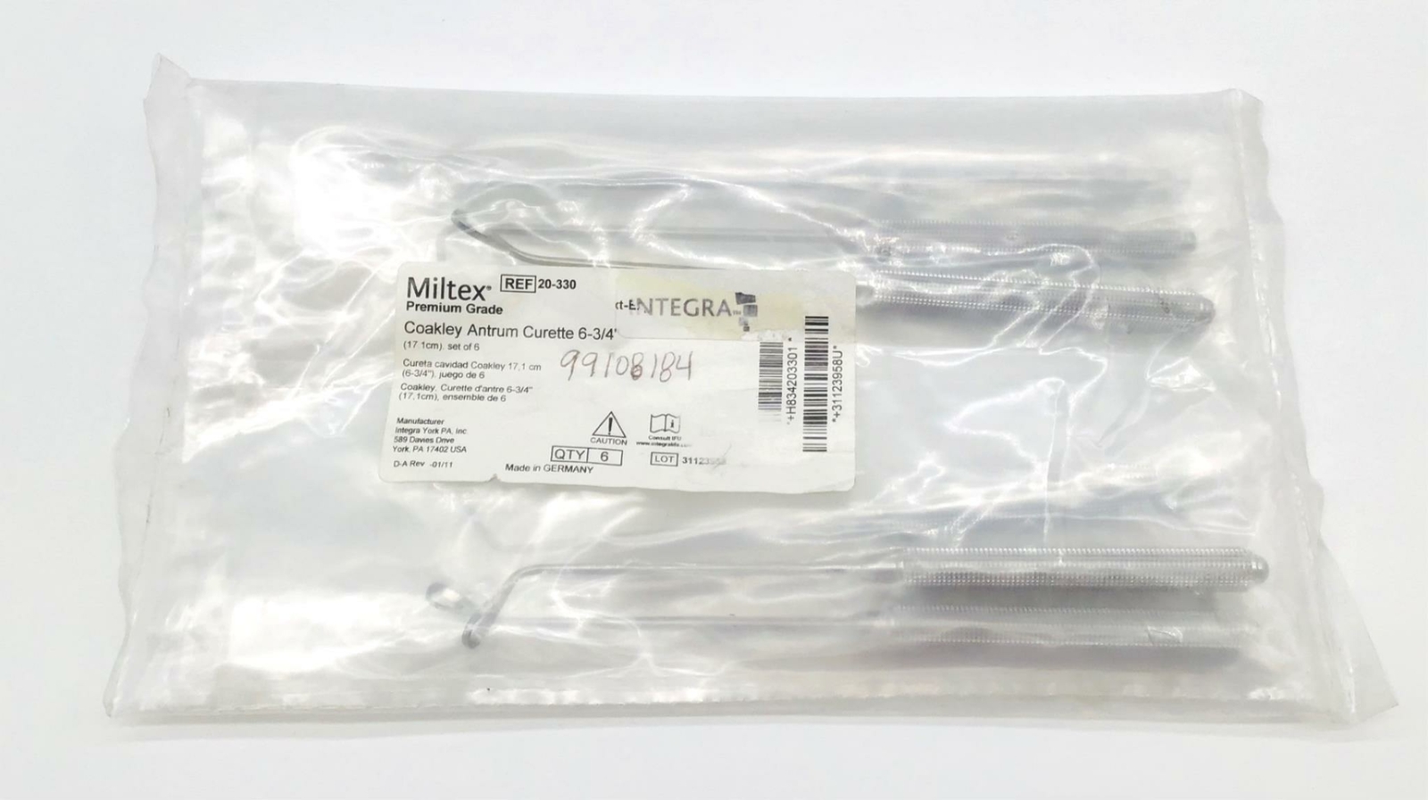 Miltex 20-330 Coakley Antrum Curette 6-3/4″ #1 through #6 – Set of 6 – NEW