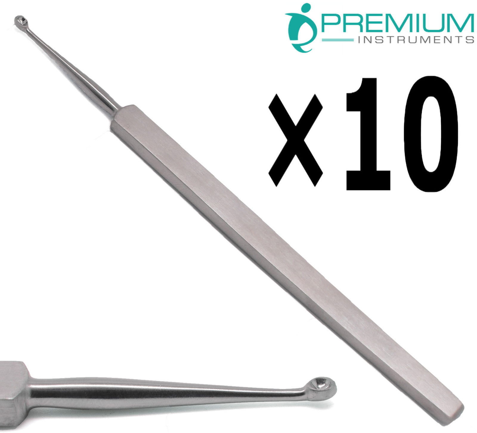 10× Meyhoefer Chalazion Ear Curettes # 3 Cupped 2.5mm Surgical ENT Instruments