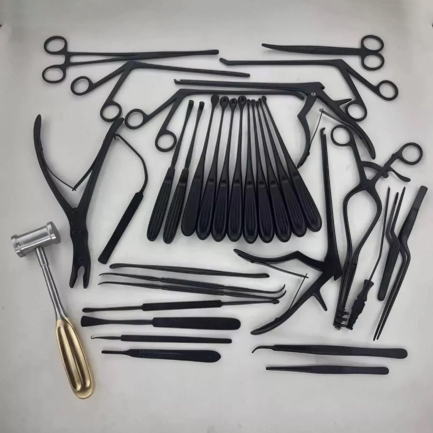 Laminectomy Surgical Instrument Set 35 PCS Black Coated Orthopedic Spine Tools