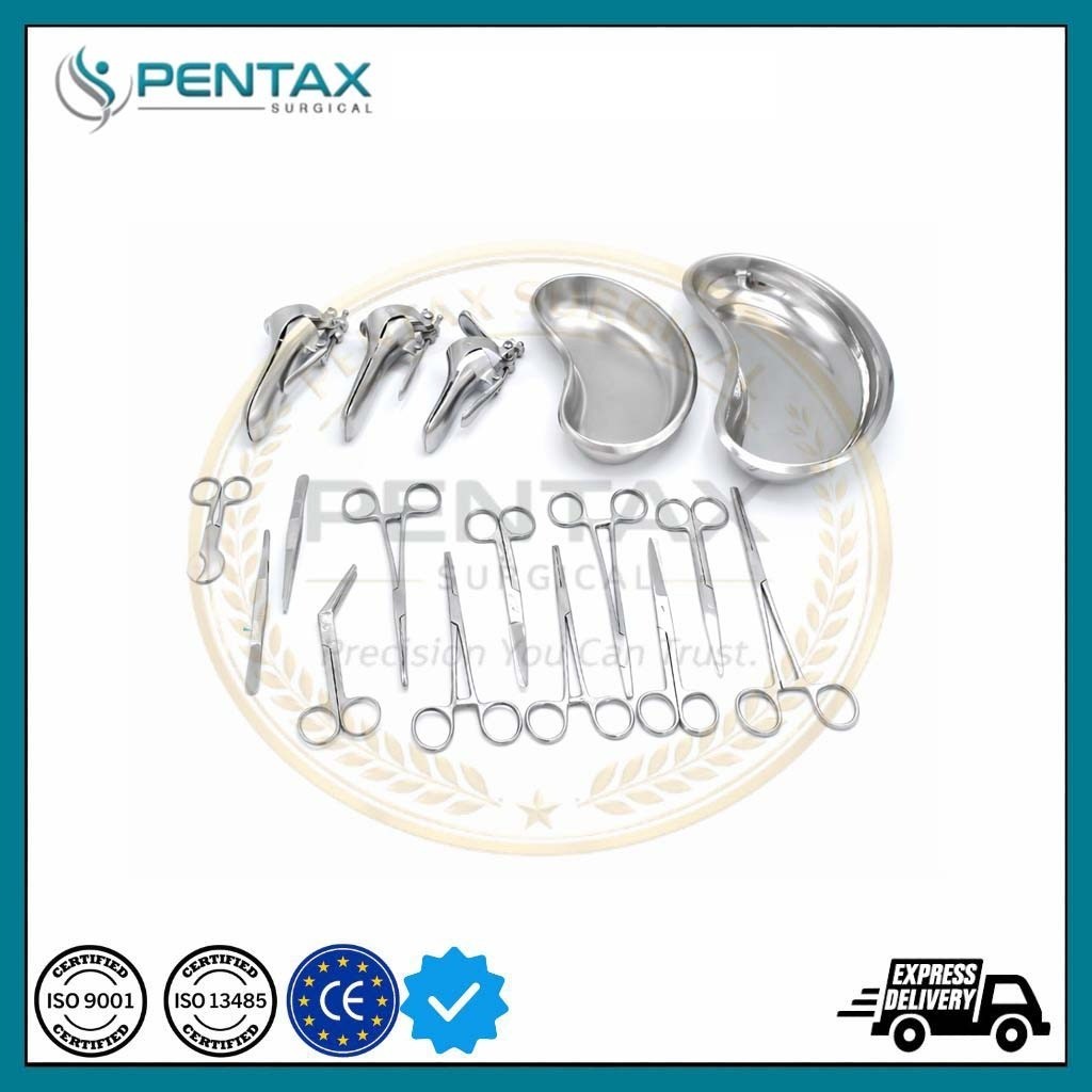 German Grade Basic Delivery Set Gynaecology Surgical Instrument Kit