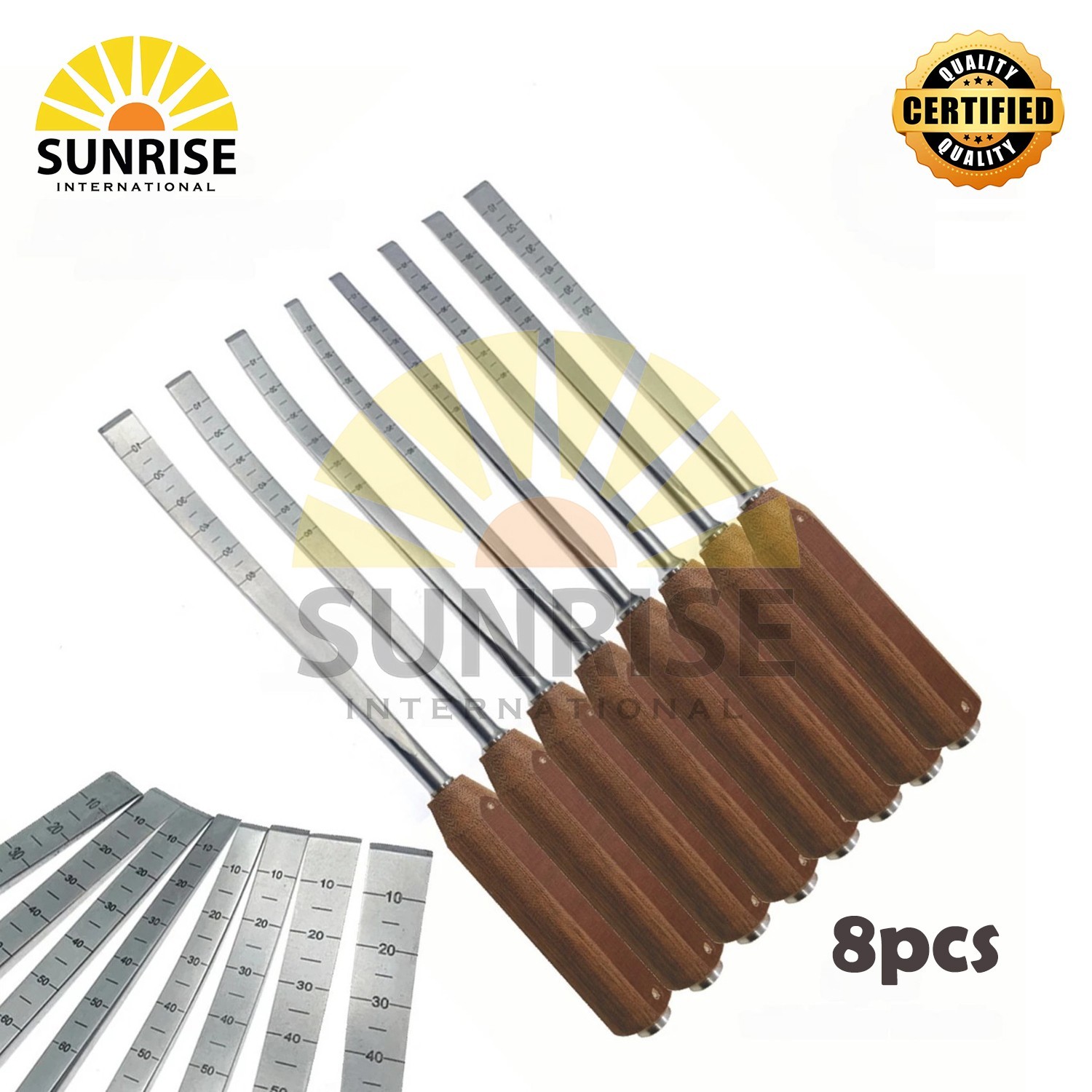 Orthopedics Osteotomes Bone Osteotomes straight curved Veterinary 8 Pcs Set