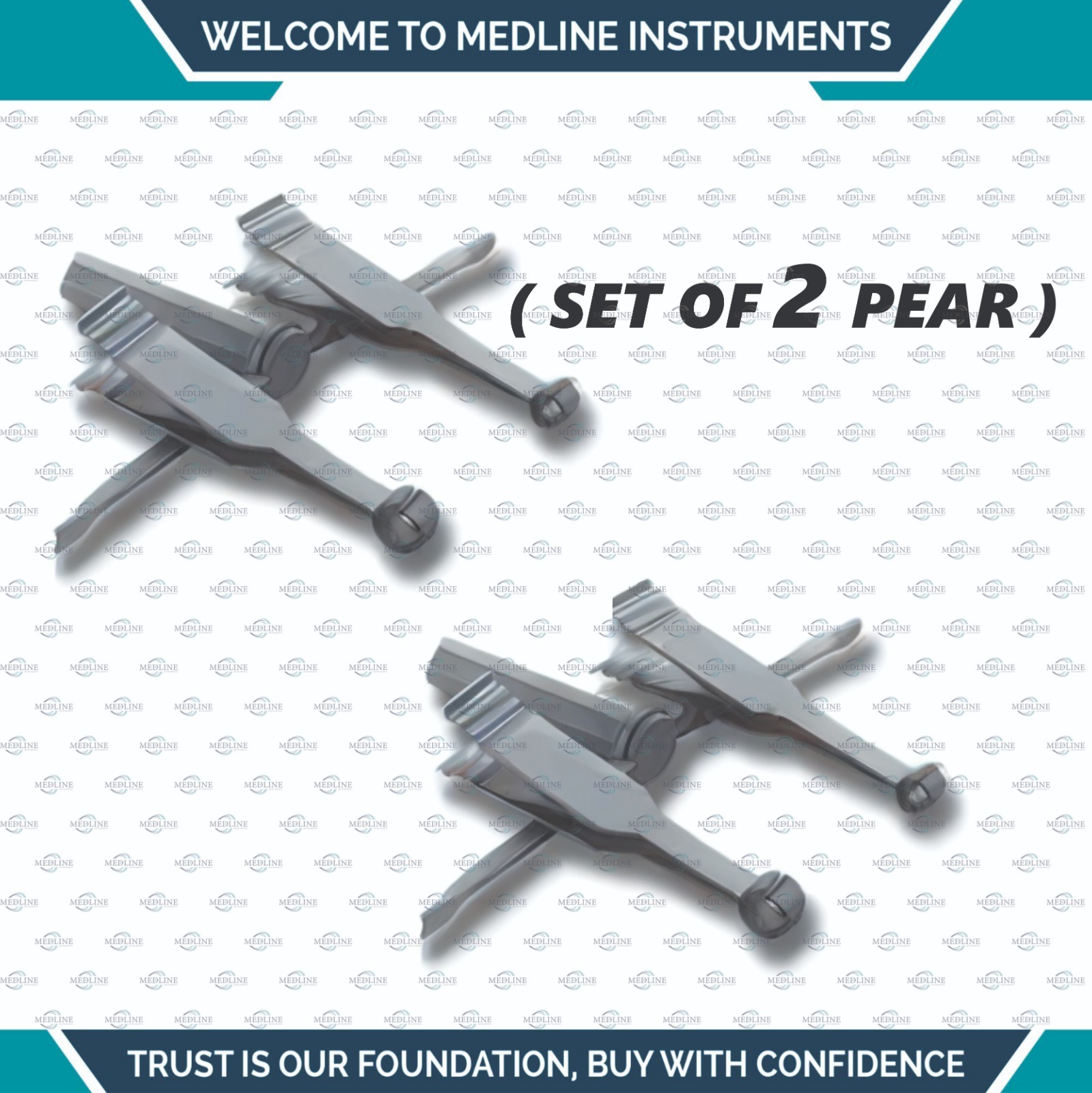 Microspike Approximator for Vasovasotomy – Two Pair Large Surgical Instrument