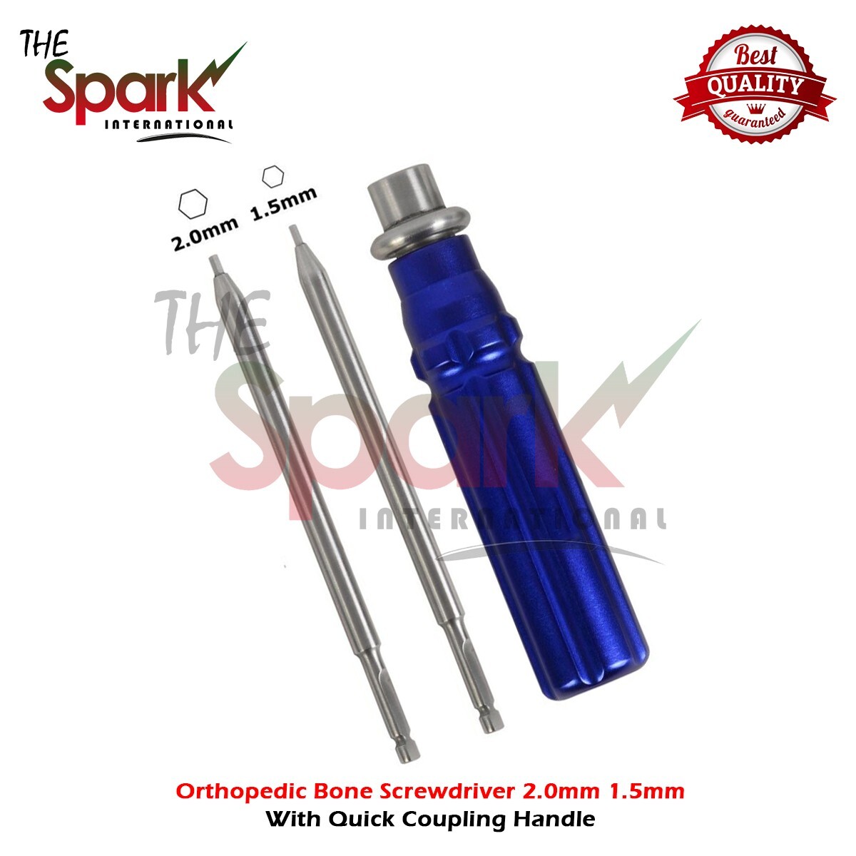 Bone Screwdriver 1.5mm-2.0mm with Coupling Handle Orthopedic Surgical