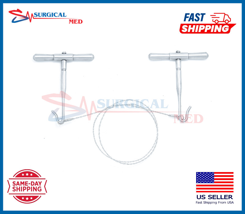 GIGLI Saw Set (2 Handles & 1 Wire) Surgical Neurology Orthopedic Instruments
