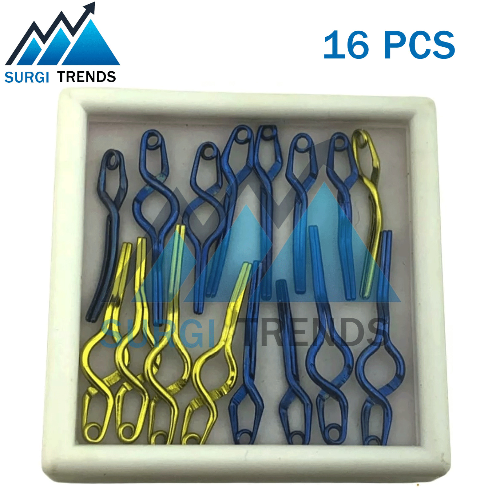 Neurosurgery Aneurysm Clip 16-pcs (Premium Titanium) surgery Instrument & Box