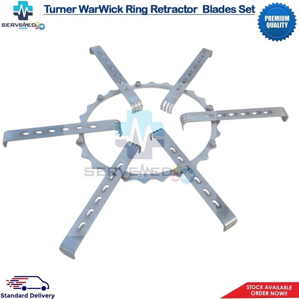 Turner WarWick Ring Retractor With Blades Set of 7 Urethroplasty