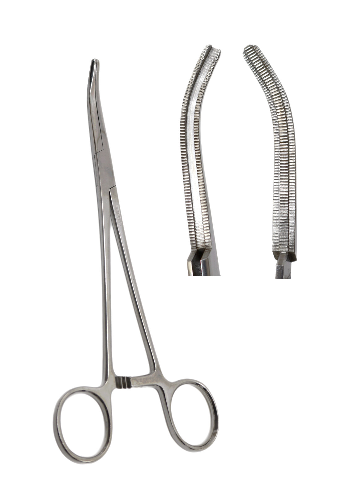 Surgical Stainless Buie Pile Clamps, Curved, 9″