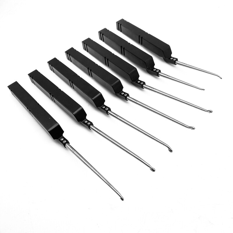 Bone Curette 3 Type tip Black aluminum handle Veterinary Orthopedic Instruments