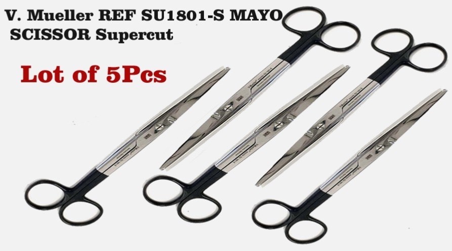 V. Mueller REF SU1801-S MAYO SCISSOR Supercut Dissecting Straight Lot of 5 Pcs
