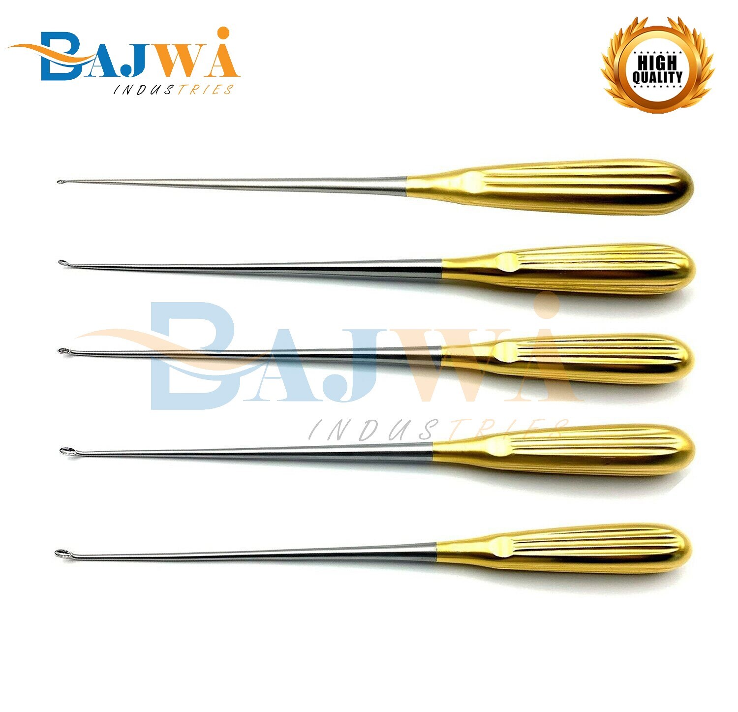 Spratt Brun Bone Curette Bundle Curved 26 cm Set of 5