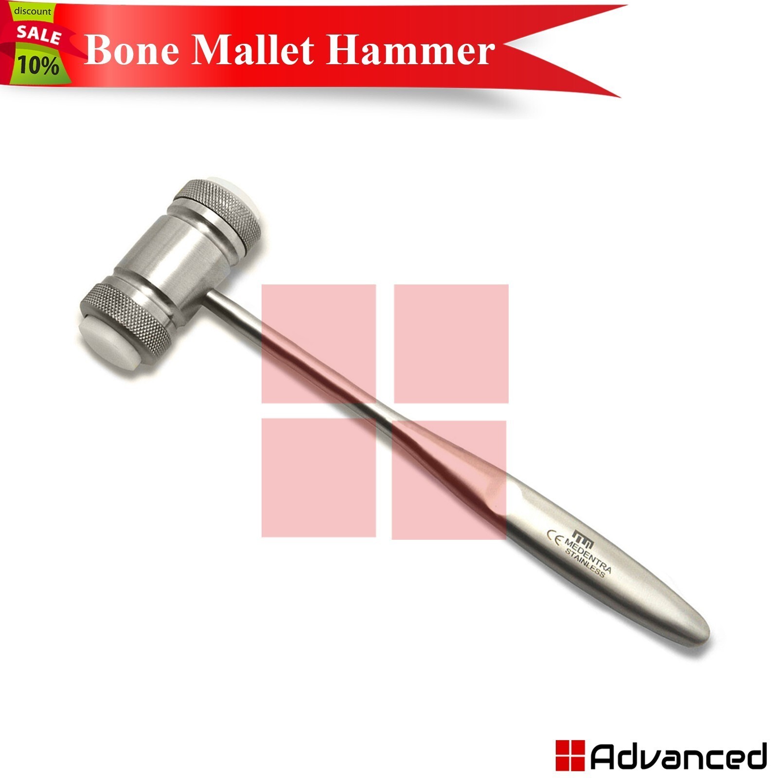3 Pcs Bone Mallet Hammer Orthopedic Implant Oral Surgery Instruments