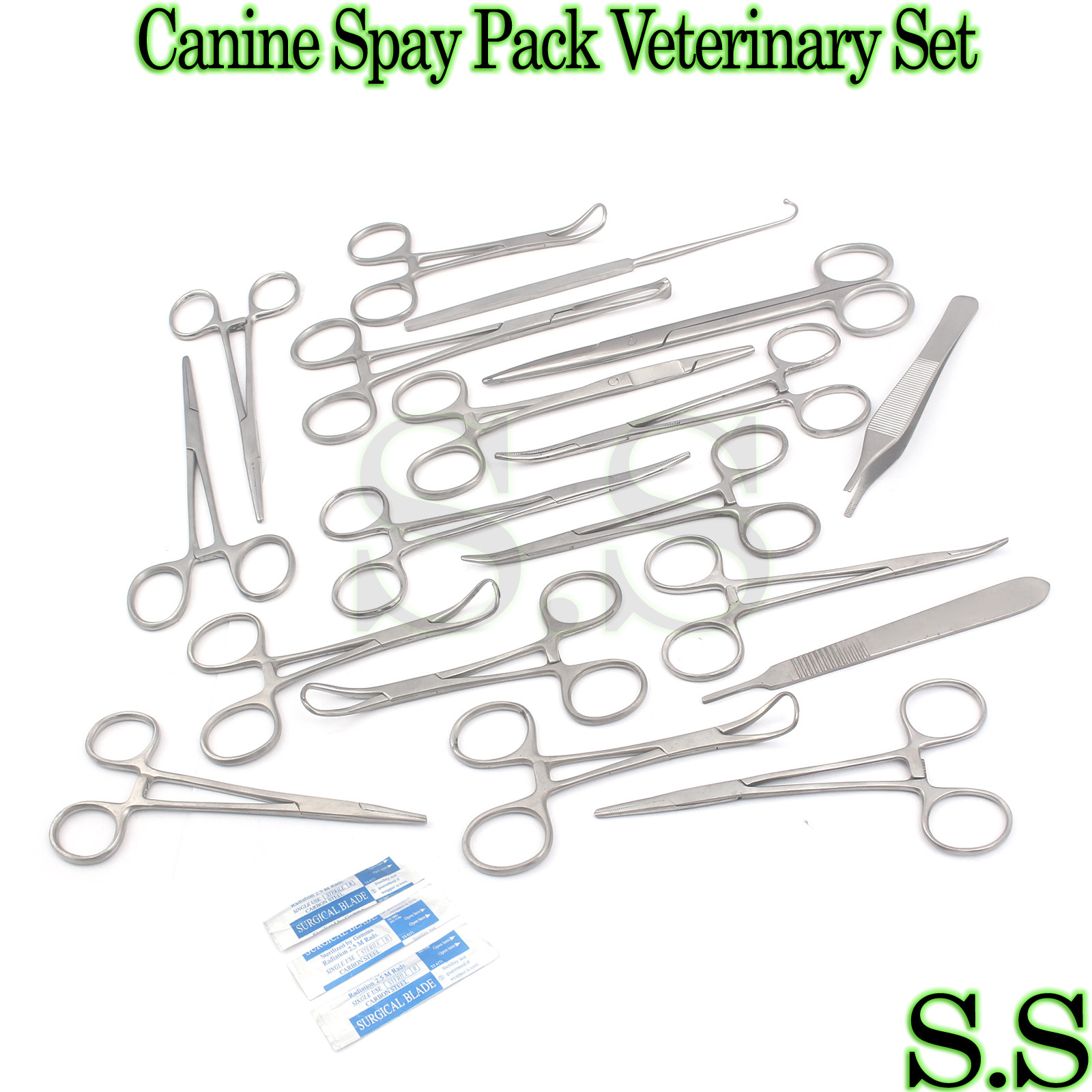 2 Sets Of 48 Pcs Canine Spay Pack Veterinary Surgical Instruments DS-1053