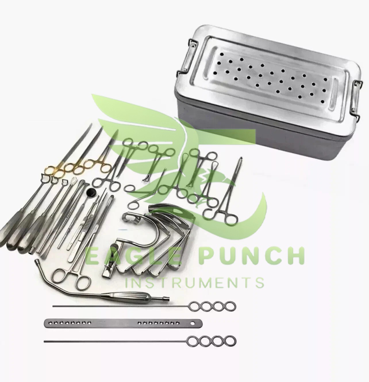 New Tonsillectomy and Adenoidectomy 30 pcs Set Surgical Instruments Kit with Box