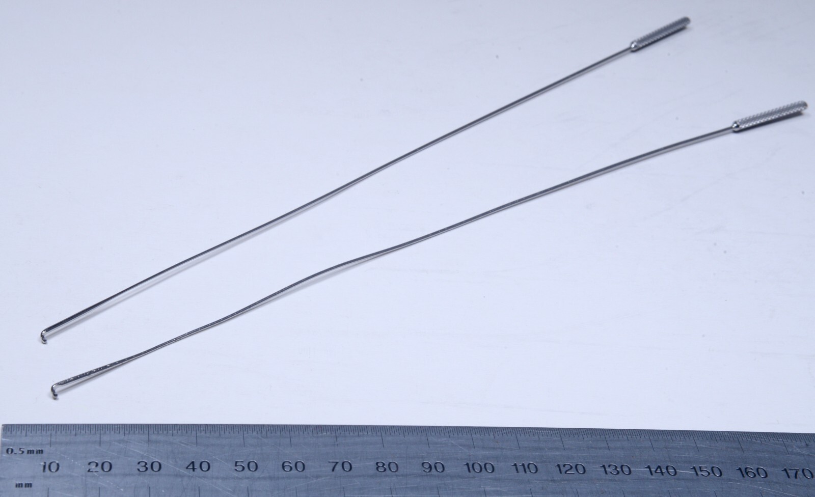2x V. Mueller Ball End Tip Probes 9½” Malleable Stainless Steel Surgical