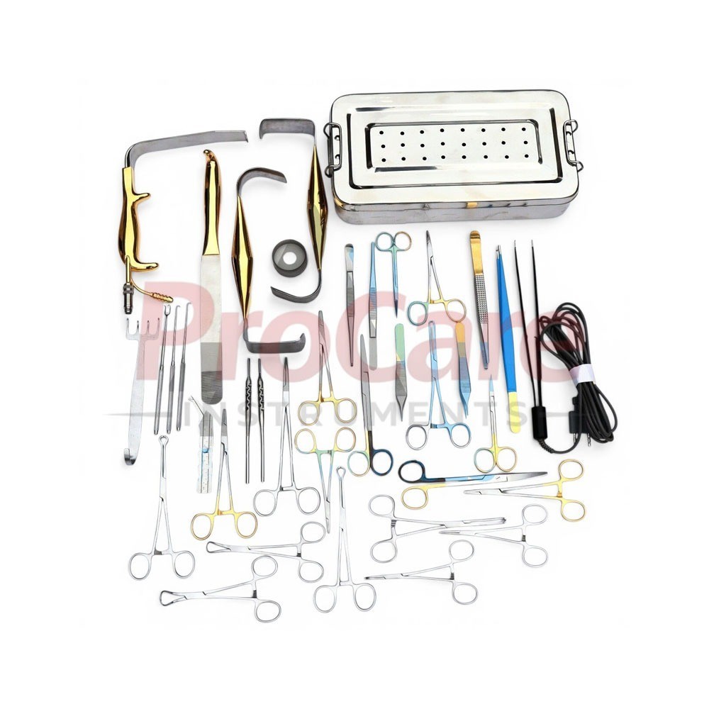 Tebbetts Breast Surgery Instruments Set of 38 PCs, Breast Augmentation Set