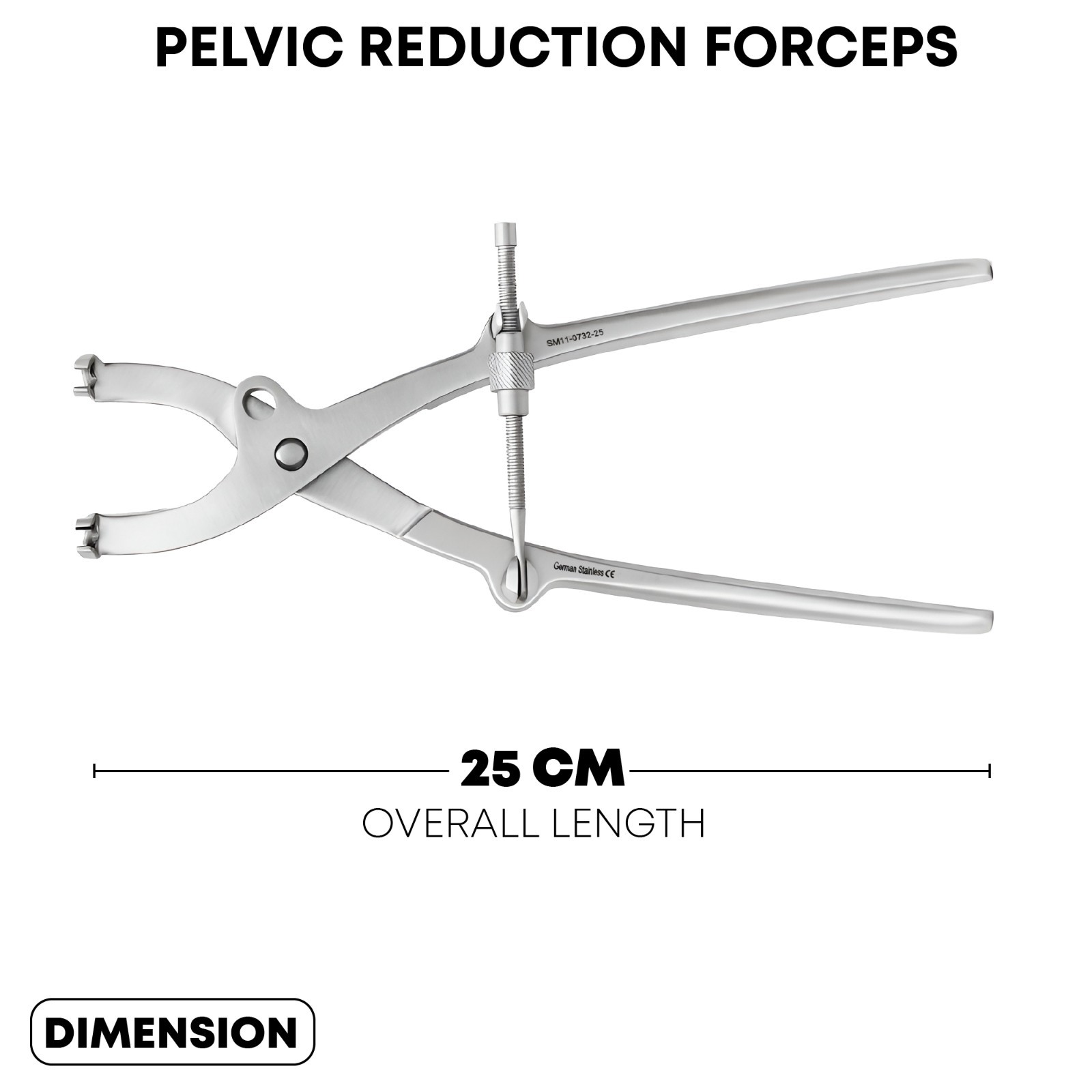 Pelvic Reduction Forceps Adjustable Surgical Instrument 25cm Orthopedic Tool