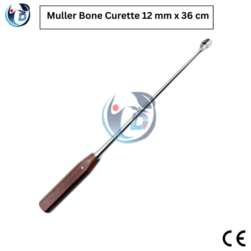 Muller Bone Curette – 12 mm x 36 cm, OR-Grade German Steel Surgical Instrument