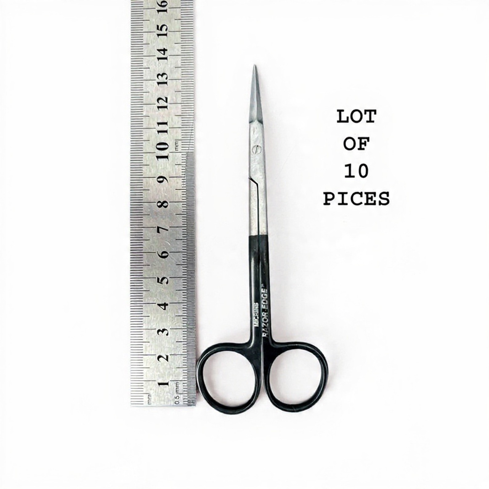 Lot Of 10 Scissors Micrins PR893-R Razor-Edge Scissors with serrated blade