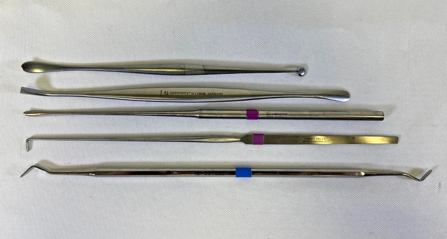 Set of 5 Aesculap Codman Konig Millennium Penfield Dissectors & Probe Neurology