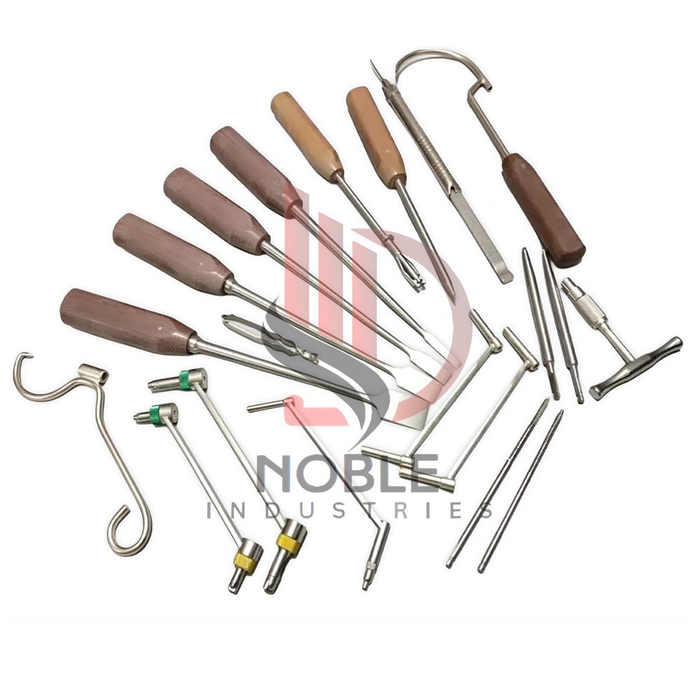 Bone Chisel Wire Passer Drill Guides Screw Driver Surgical Orthopedic Set 20 PCS