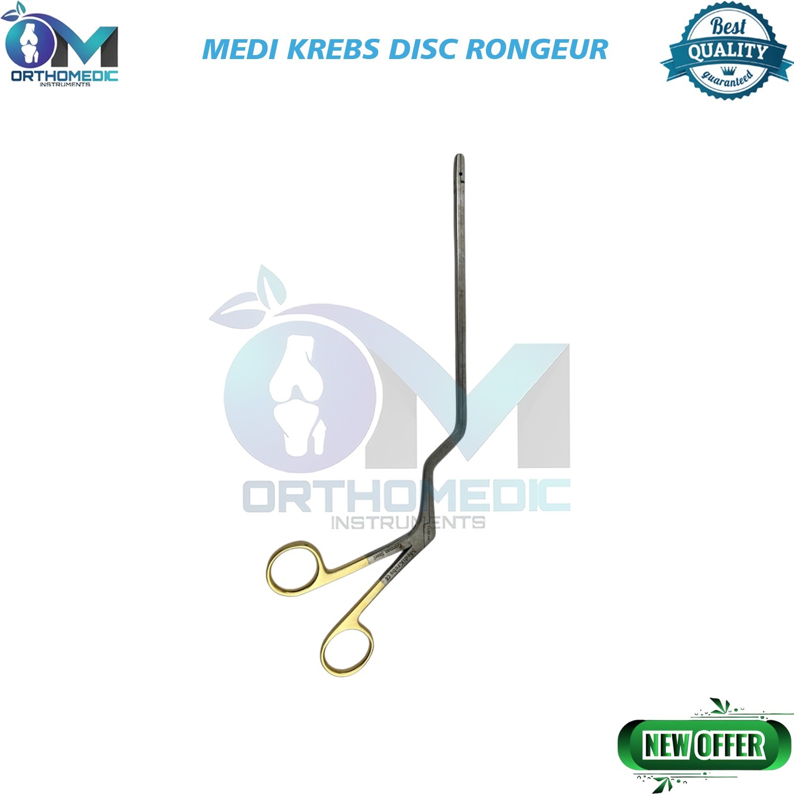 Medi Krebs Disc Rongeur 4 x 220 mm Straight Pituitary German Grade Steel