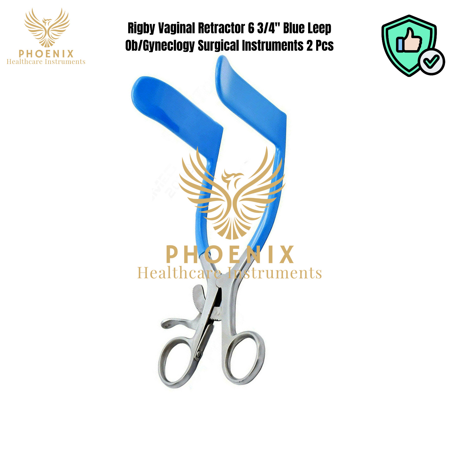 Rigby Vaginal Retractor 6 3/4″ Blue Leep Ob/Gyneclogy Surgical Instruments 2 Pcs