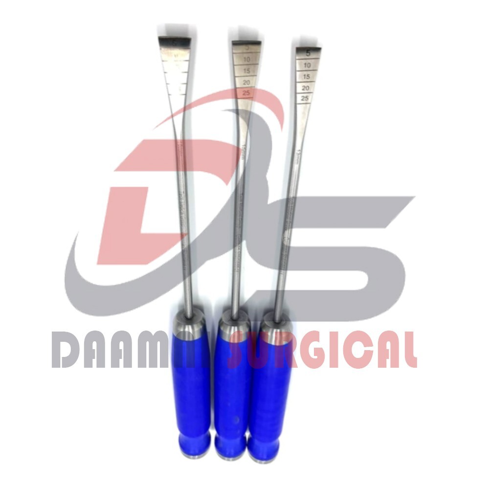 3 Pcs Bone Osteotome 13 mm, 15 mm, 16 mm Size 33 cm, Orthopedic Instruments