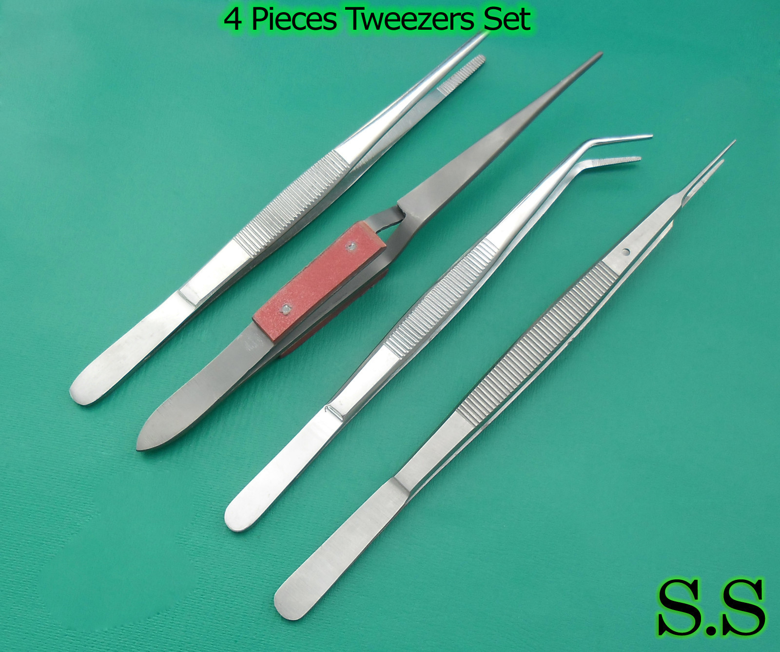 4 PIECE TWEEZERS SET SURGICAL INSTRUMENTS PR-126