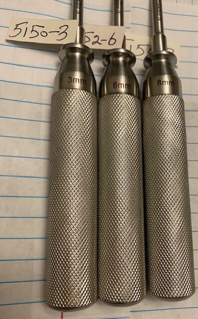 3PCS SET—Cone Ring Curette Straight Ring 3+6+ 8mm Length 8.75″