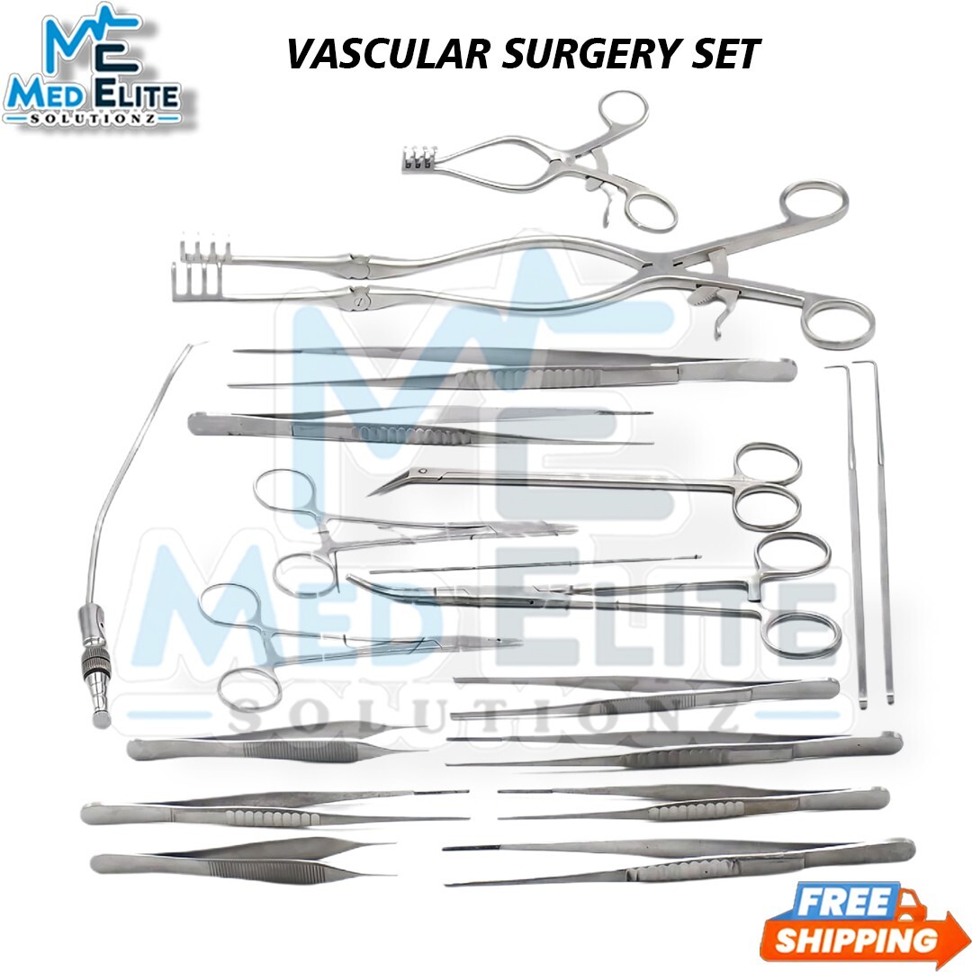 New Vascular Surgery Set of 19 Pcs Surgical Specialty Surgical Instruments Set