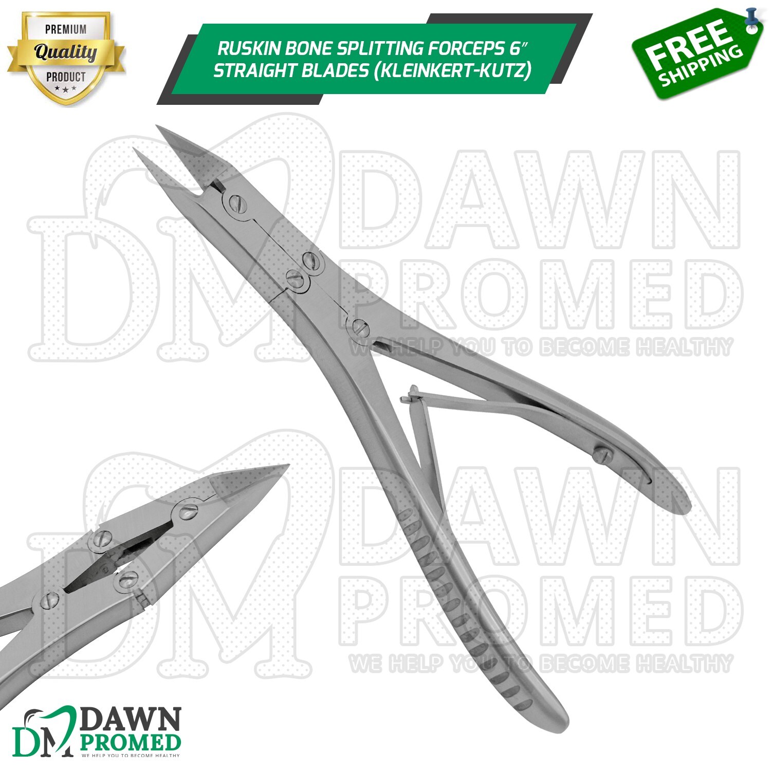 RUSKIN Bone Splitting Forceps 6″ Straight Blades Kleinkert-Kutz German Grade