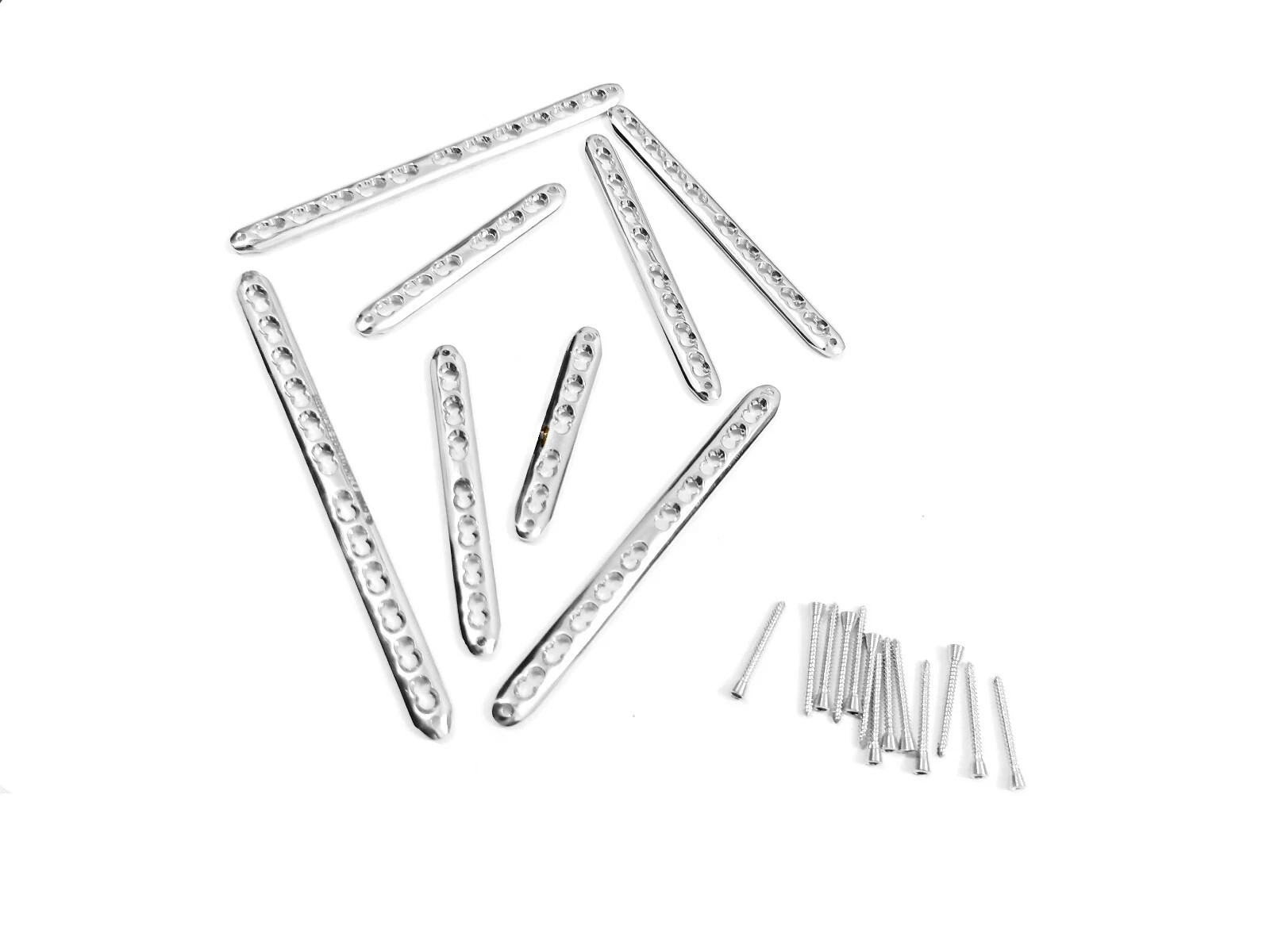 2.0mm LCP Plates Lot of 8 pcs & LCP Screws (50 pcs) Veterinary Instruments