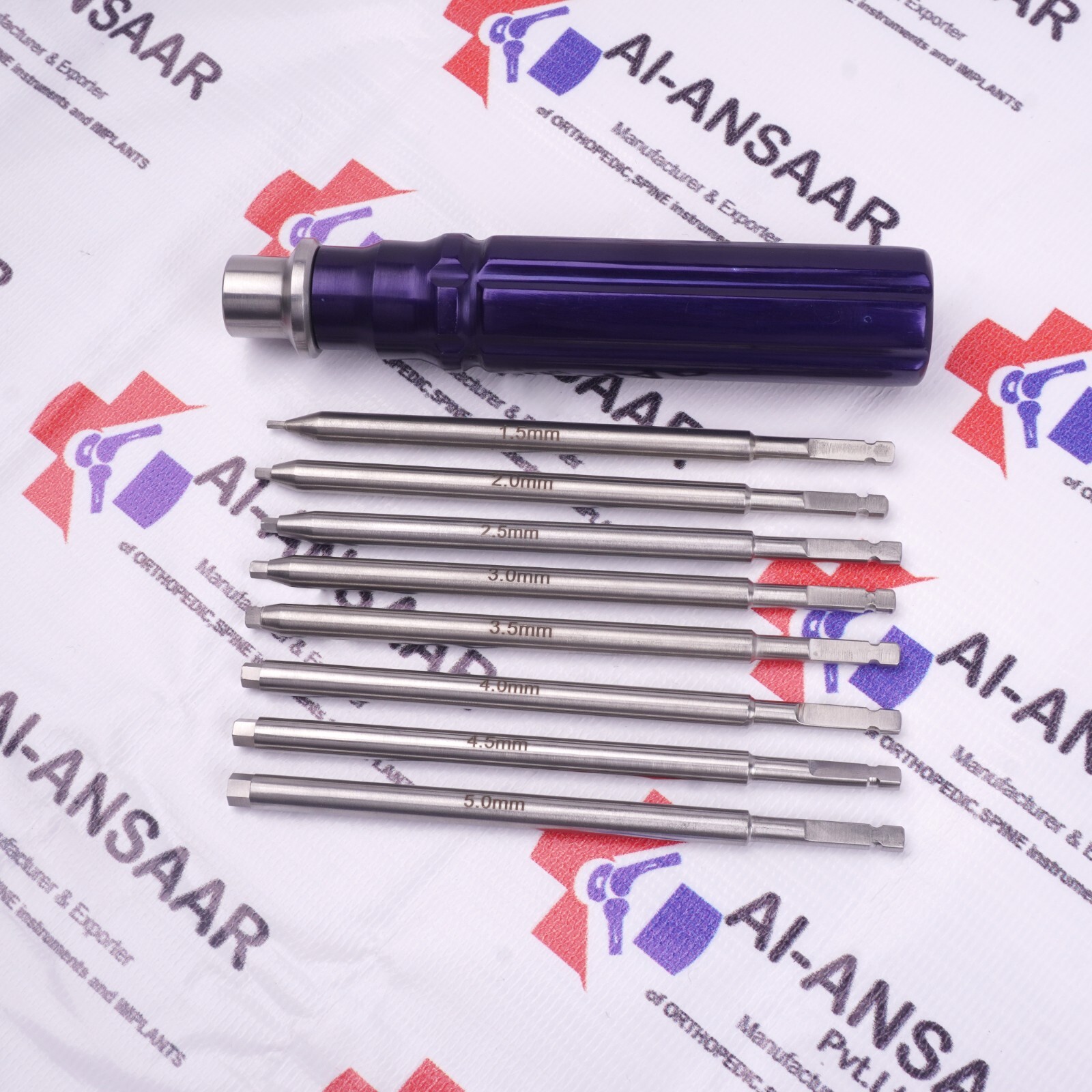 ORTHO Bone Screwdriver Set With Quick Coupling Handle ORTHO SPINE instruments.