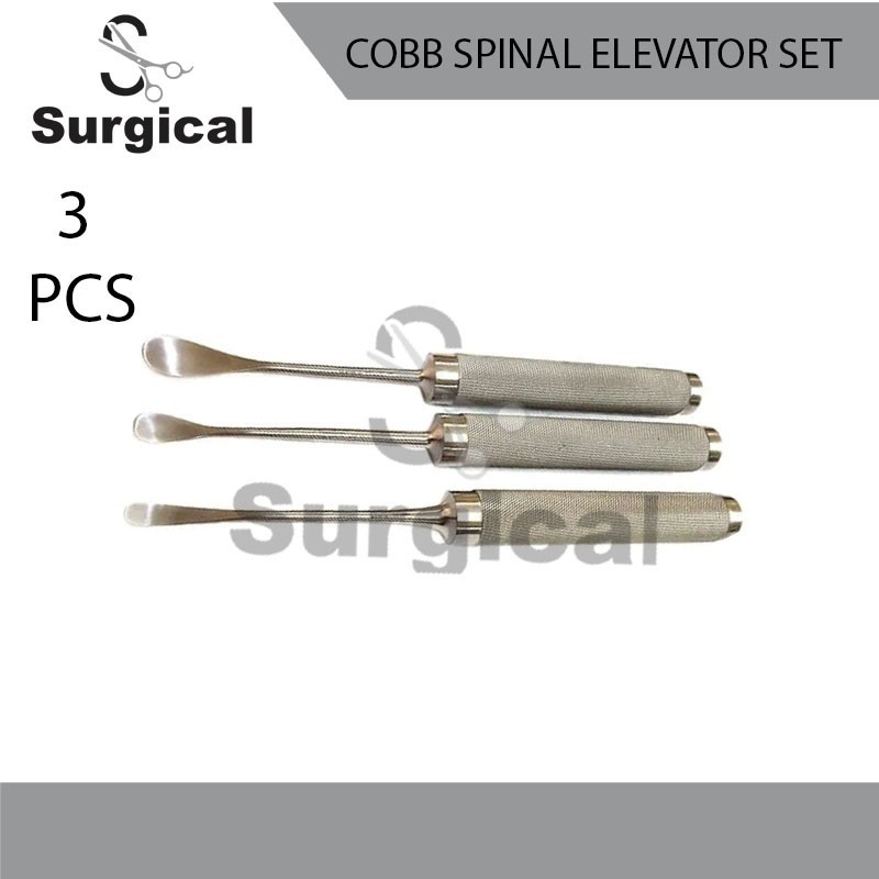 Set Of 3 Orthopedic Surgery Cobb Spinal Elevators Curved Surgical Instruments