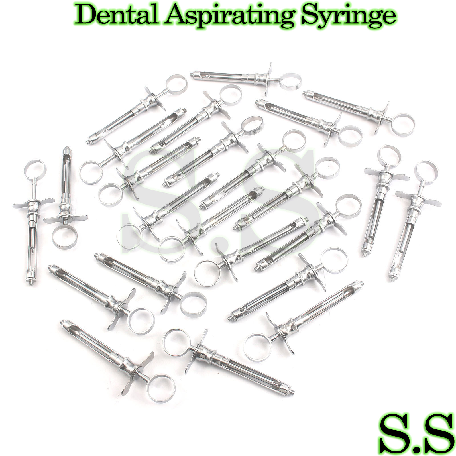 20 Dental Aspirating Syringe 2.2 CC. Dentist Surgical Instruments