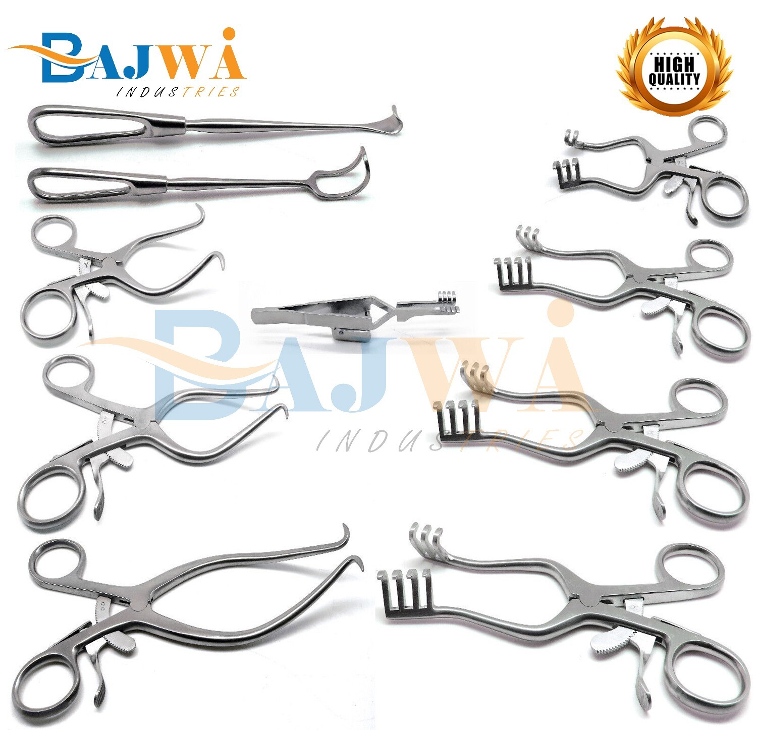 Surgical Veterinary Retractors Weitlaner Gelpi Instruments Set of 10
