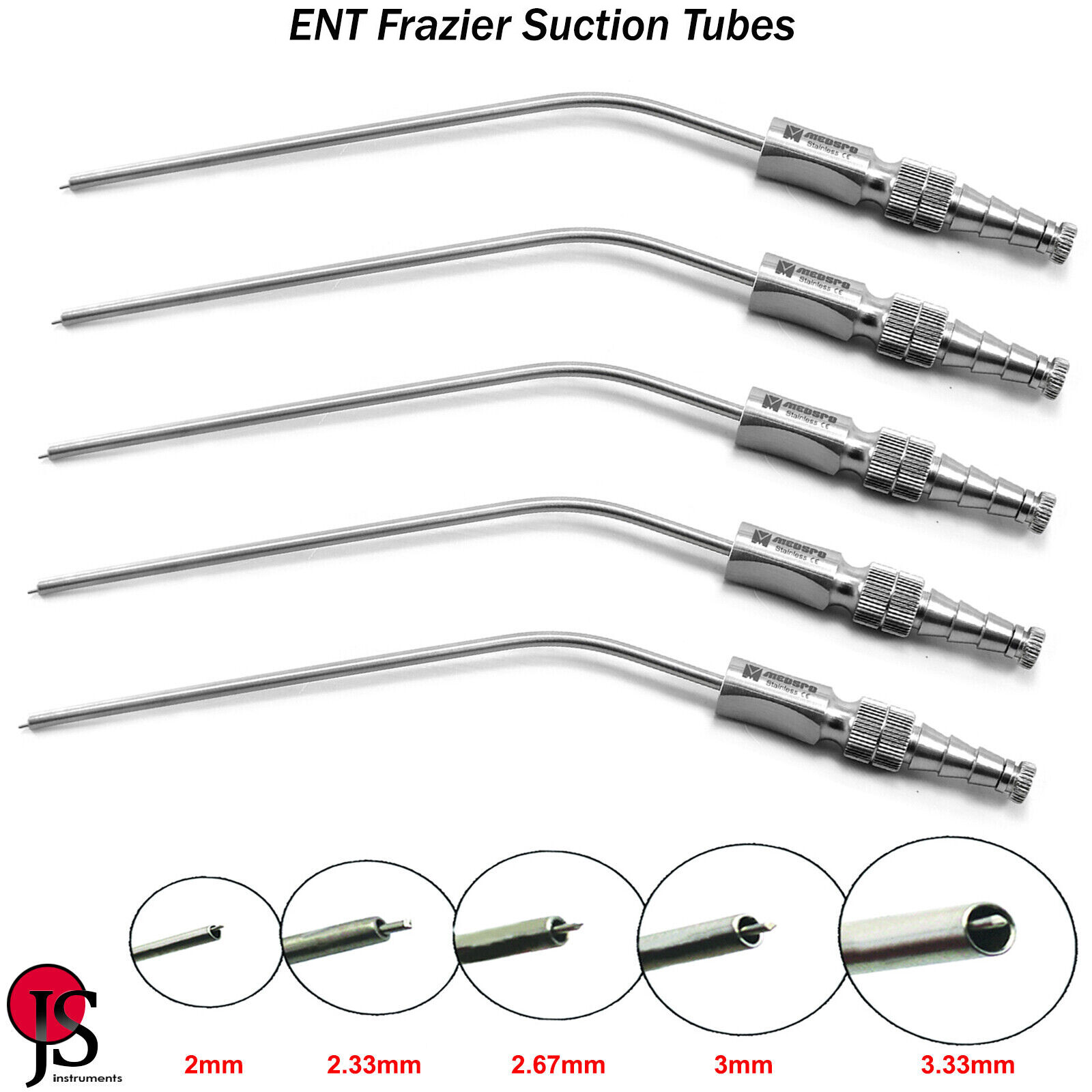 Frazier Suction Tube Aspirator ENT Instruments Diagnostic Surgical Cannula