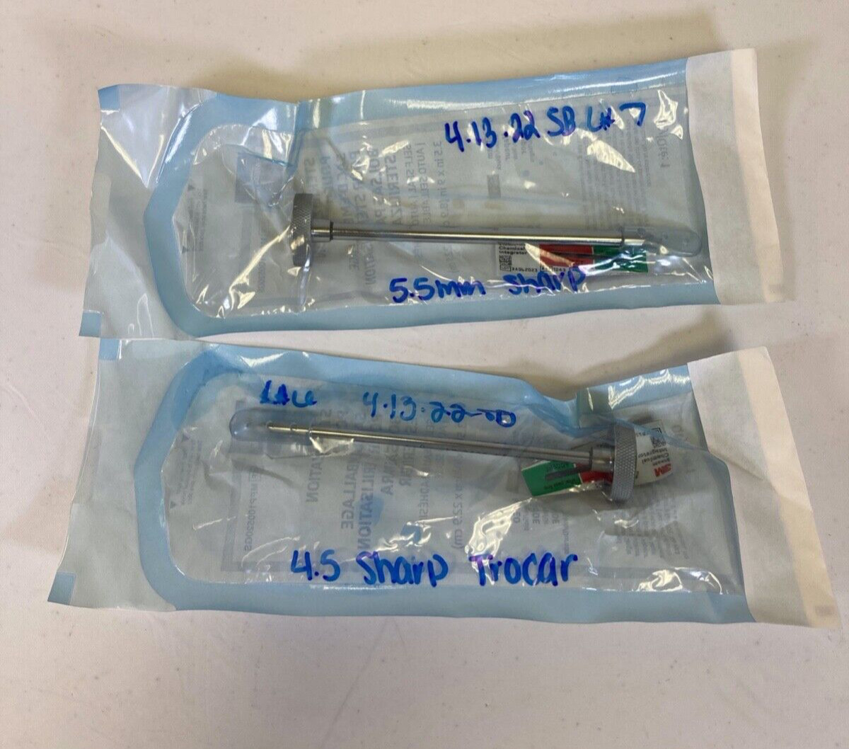 Pair of Arthrex AR-3402-4.5 & 5.5 Sharp Obturators for Arthroscopic Cannulas
