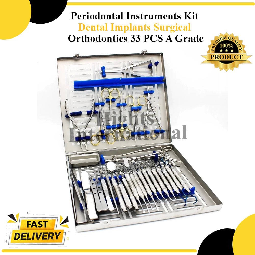 Periodontal Instruments Kit Dental Implants Surgical Orthodontics 33 PCS