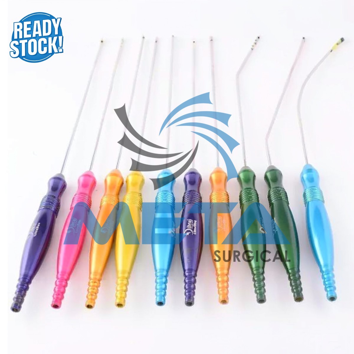 Liposuction Cannulas With Fixed Handle 10 Pcs Set Plastic Surgery Instrument